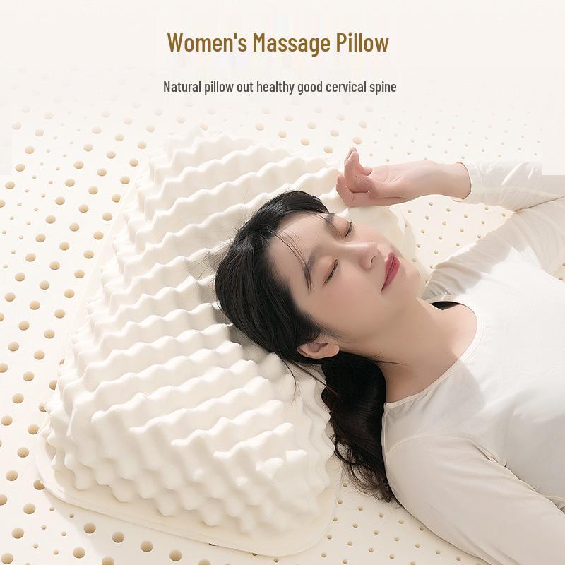 Natural Latex Anti-Mite Pillow for Sleep Support and Cervical Spine Protection