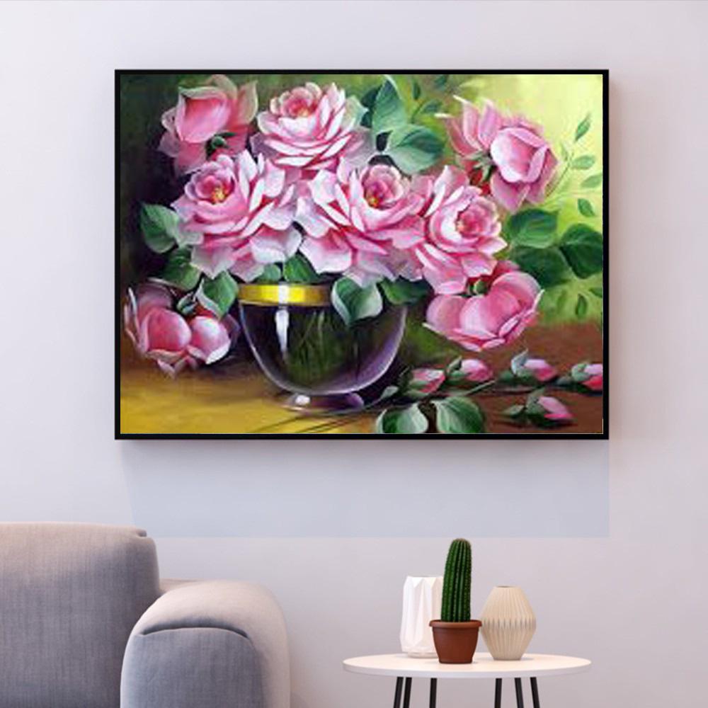 Buy Diamond Art Flower Diamond Painting Set Embroidery Kit Diamond Paiting Full Drill at