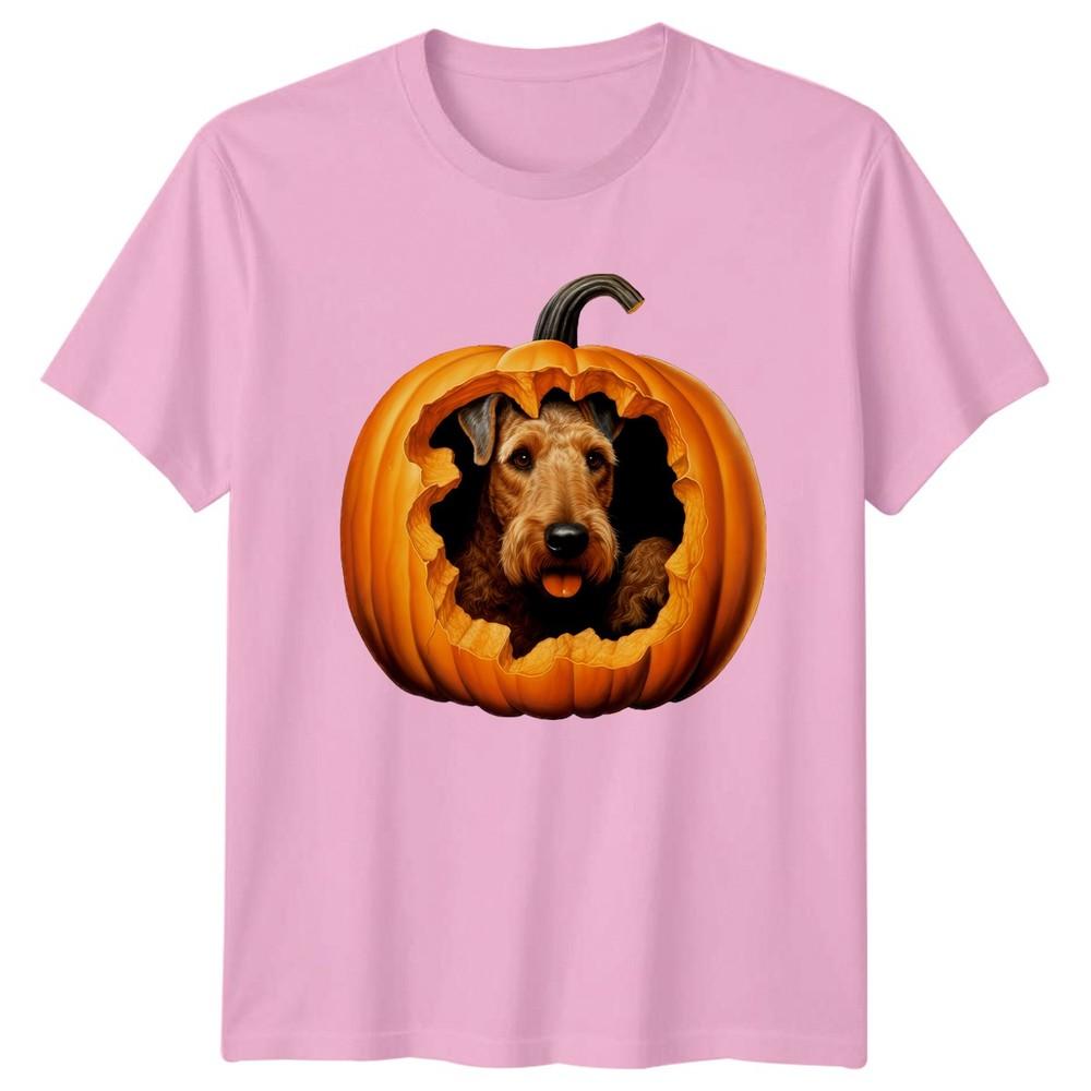 Airedale Terrier Pumpkin TShirt Airedale Terrier Dogs Halloween Gift For Him