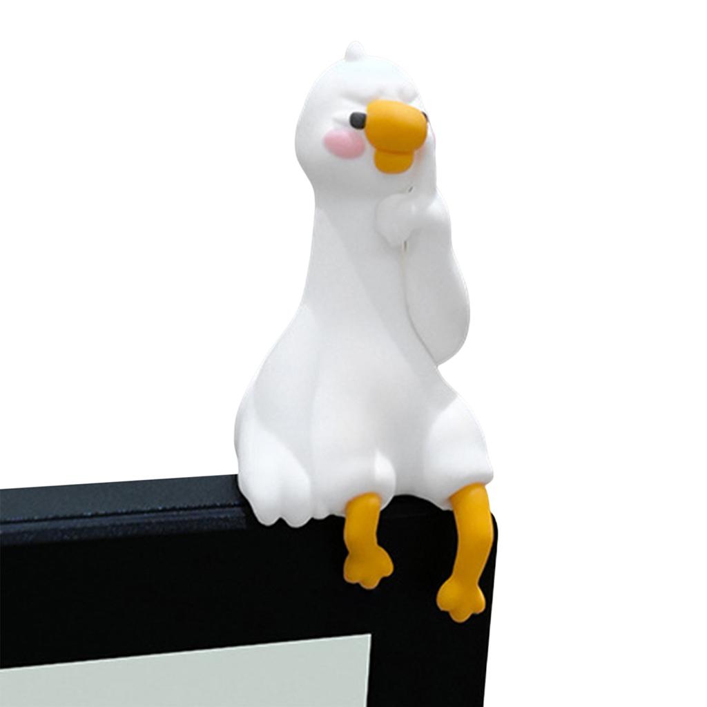 4PCS Cute Goose Figurines 3D Craft Figurine Funny Computer Decor for Office Monitor & Dashboard Decor