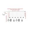 Plastic Christmas Reindeer LED Curtain Lights -2.5 M (Pack of 1) Warm White, Lights for Christmas, Christmas Lights, Led Curtain Light, Festive Light