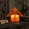 Halloween Pumpkin Skull Night Light, LED Spooky Decor for Haunted House, Glowing Ghost Ornament for Table Centerpiece