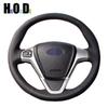 Artificial Leather DIY Hand-stitched Car Steering Wheel Cover for Ford Fiesta 2008-2013 Ecosport 2013-2016 Car Accessories