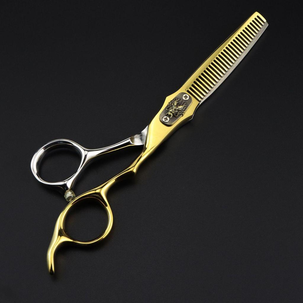 Naipusen Gold Hair Scissors Set: Straight, Serrated & Thinning with Faucet Cover Plate