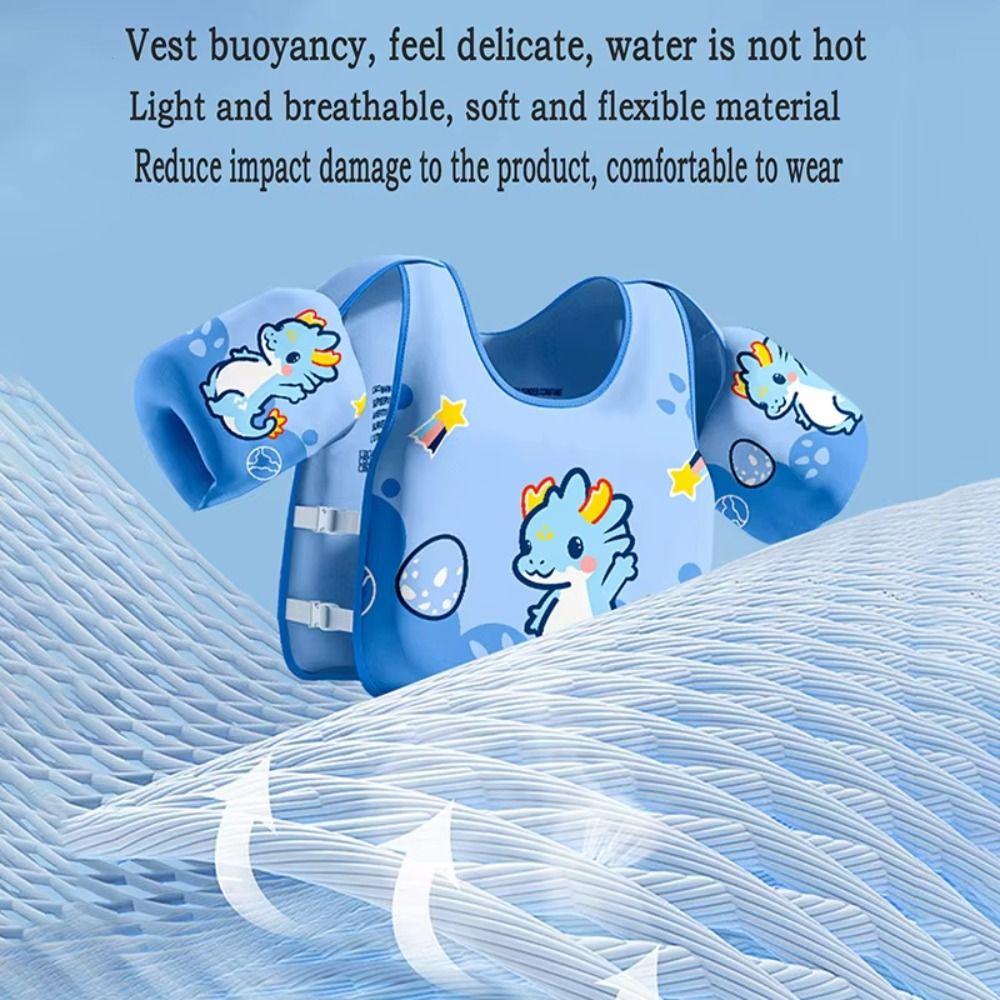 Adjustable Child Buoyancy Vest Not Falling Off Inflation-Free Swimming Vest  Beach