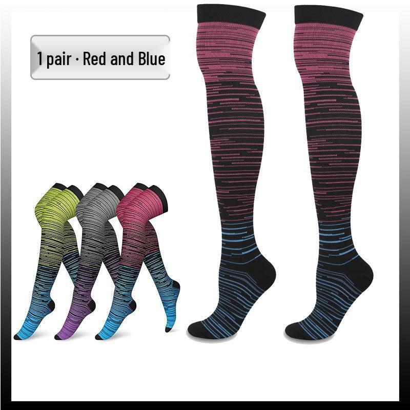 Elastic Over-the-Knee Compression Sports Socks for Men and Women - Cross-Knee Muscle Strength and Support