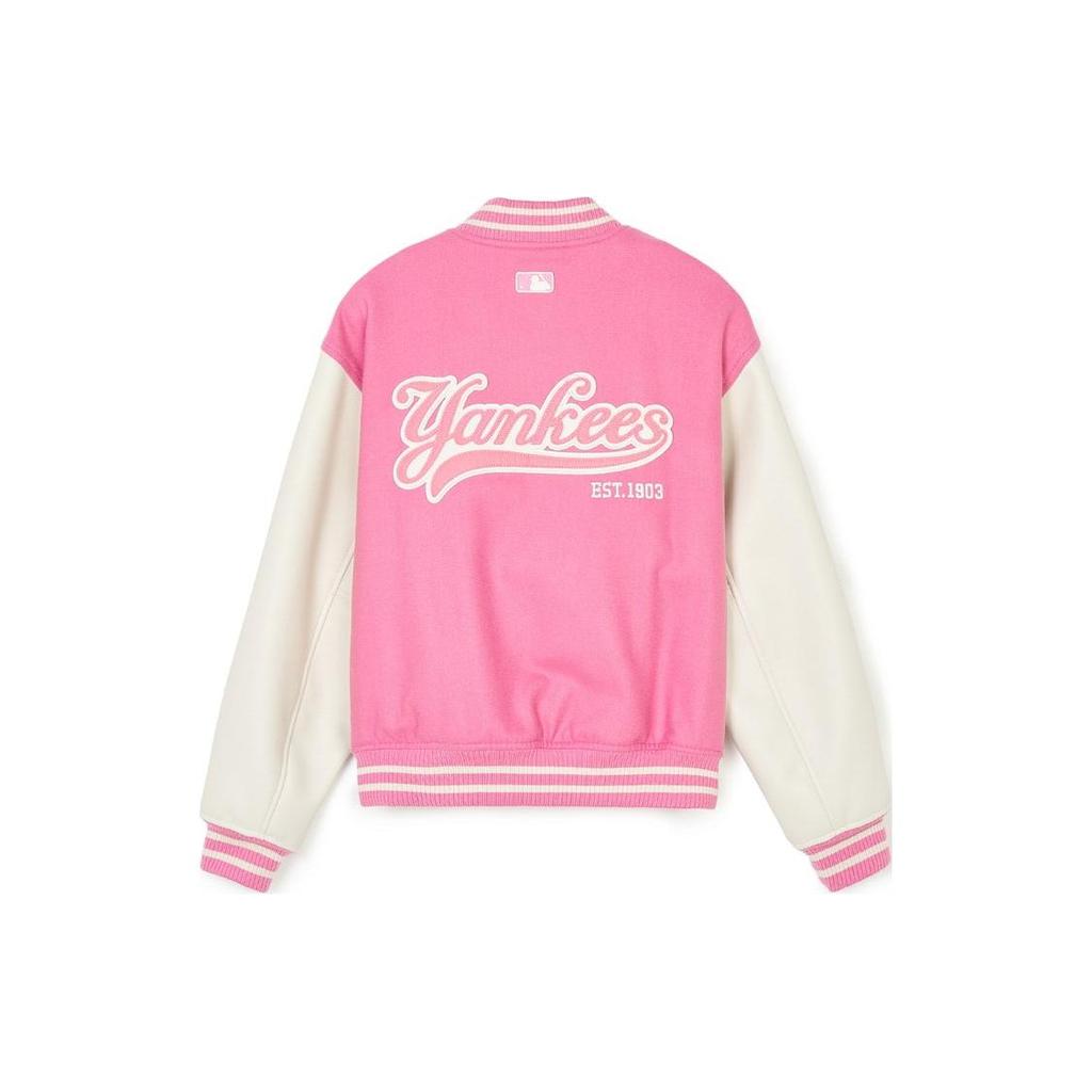New MLB SS24 Baseball Jacket Women's Pink 3FJPV0141-50PKS
