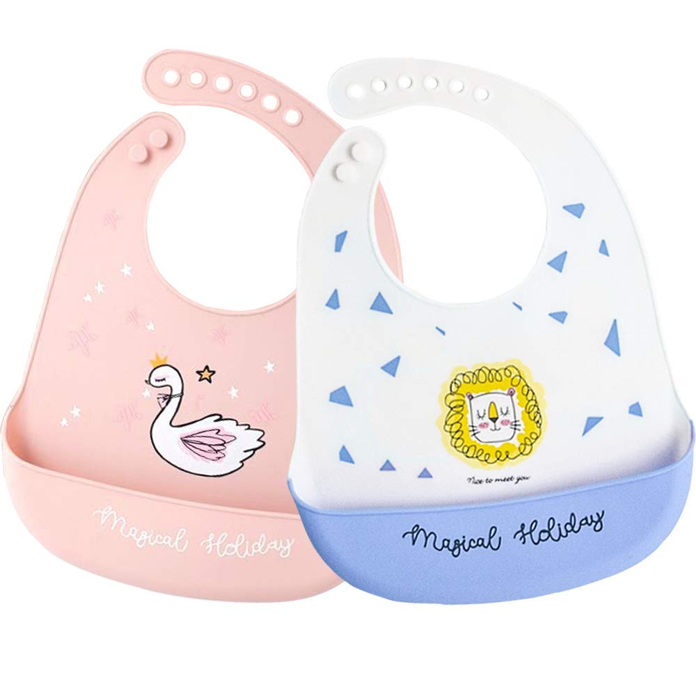MINGYI TECH Baby Silicone Soft Bib for Feeding from Amazon Japan Adjustable Easy to Suitable for Baby and Ages 6 Months to 4 Years Bib, [Ships
