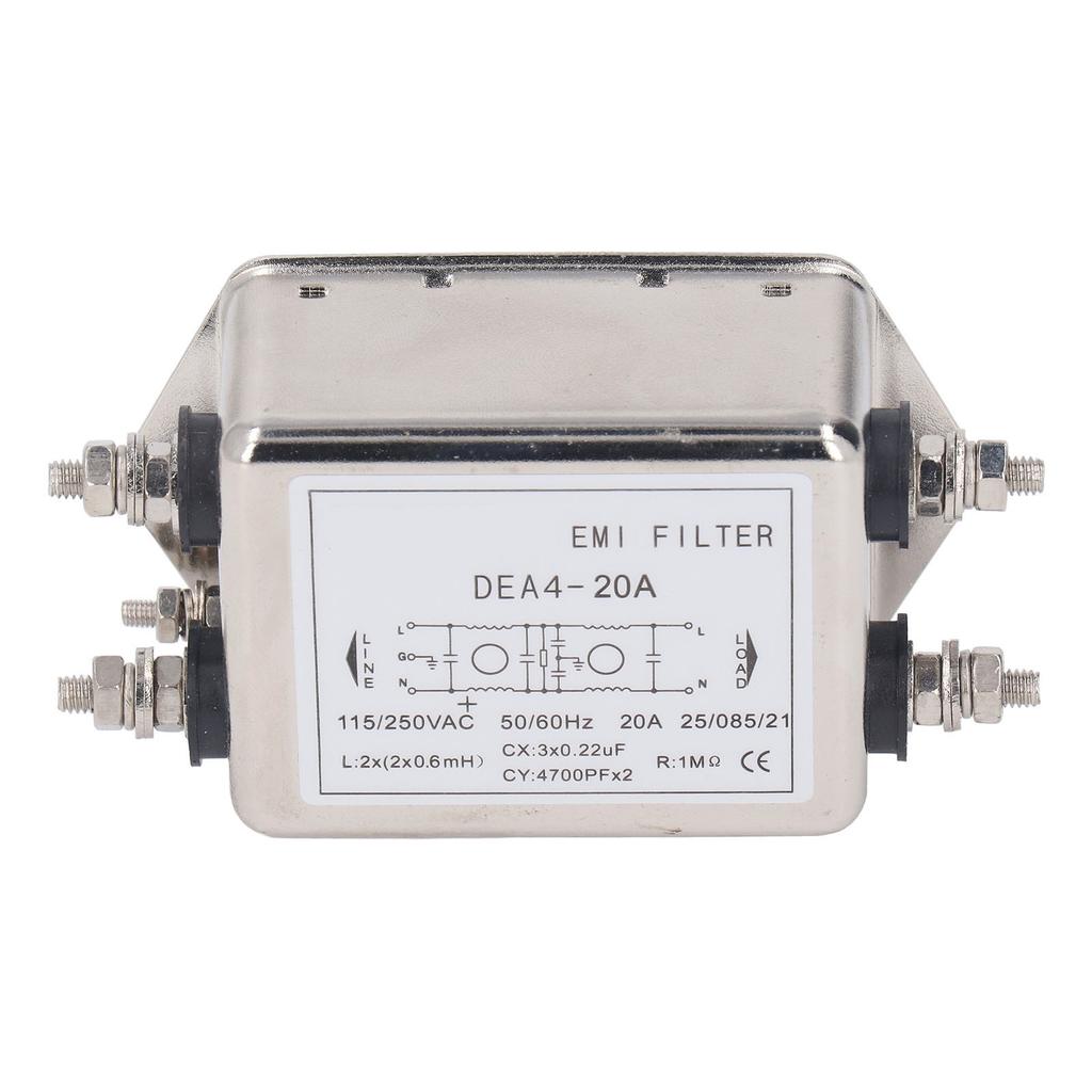 EMI Filter Noise Suppressor Power EMI Filter 2 Pole 1 Phase AC 115V 250V 20A 5060Hz