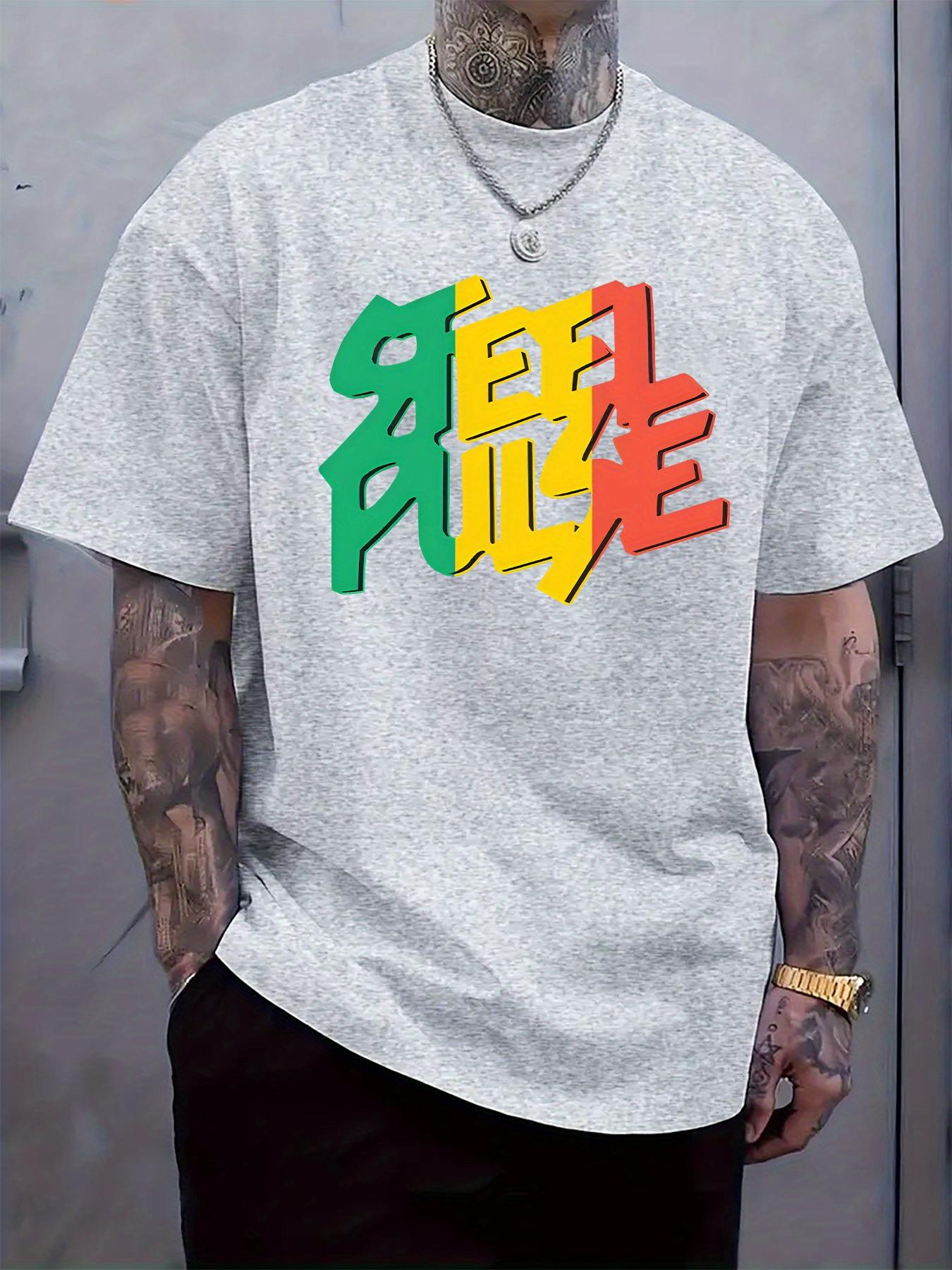 Casual Short Sleeve Tshirt with Vibrant Requiem Font Prin... XXXL