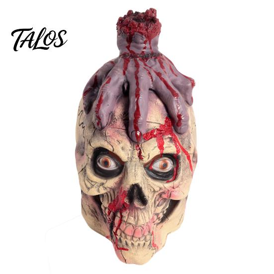 Halloween Night Decorations Scary Zombie Head Masque, Creepy Horror Latex Hood Masque Realistic Texture Ghost with Severed Hand, Party Cosplay Costume