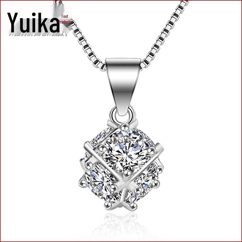 

Weihua Silver-Plated Korean Style Christmas Love Cube Pendant Necklace for Women