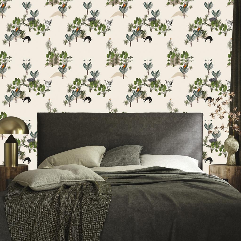 Wallpaper Savannah Animals and Trees for Living Room and Bedroom 50x1000