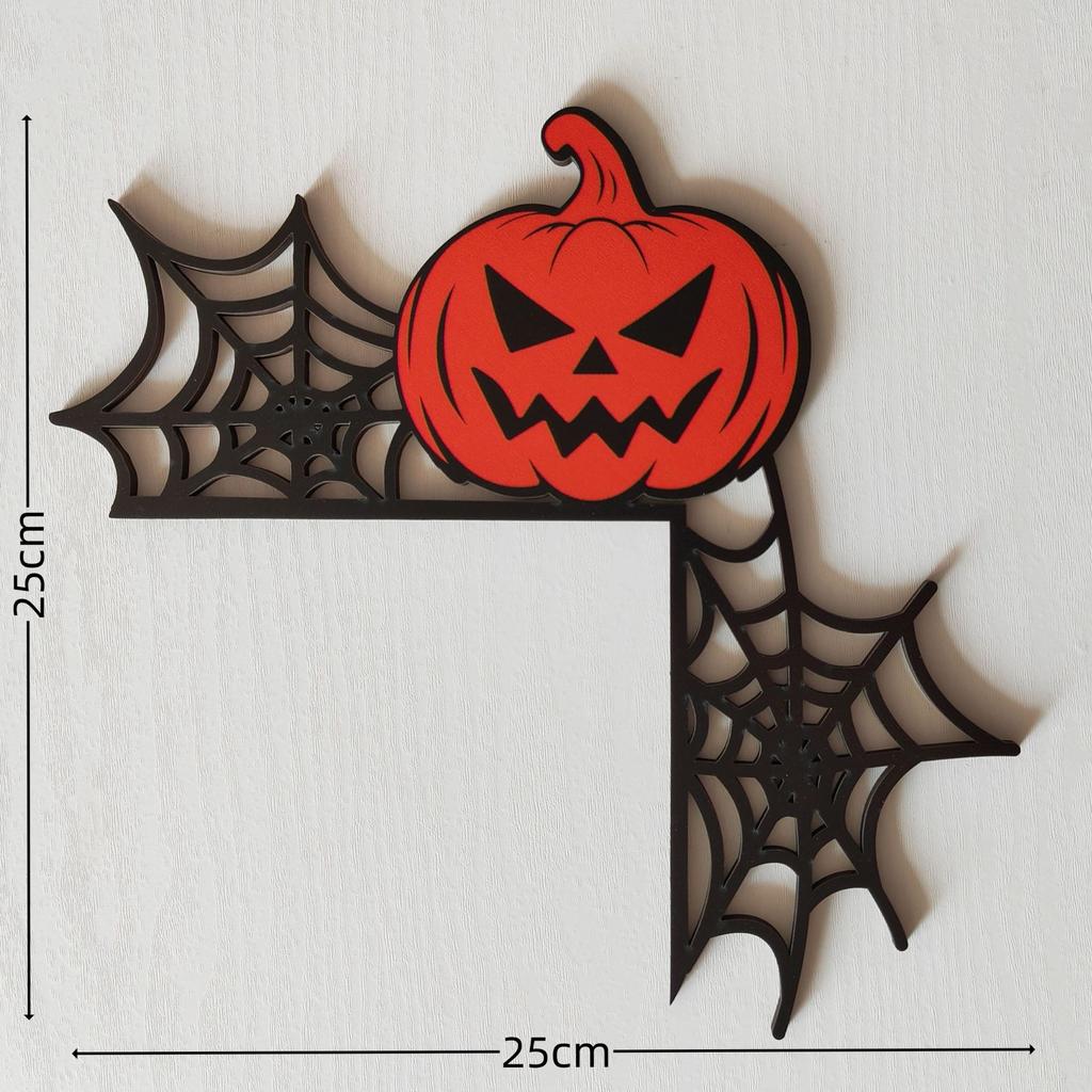 Halloween New Wooden Door Frame Decoration Door Corner Home Spider Bat Ghost Decoration Gothic Style Halloween Ornament