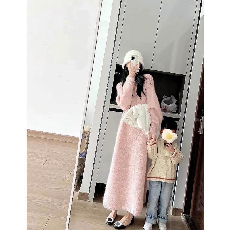 Fashion lazy gentle high-end sweater dress loose retro light mature temperament age reduction