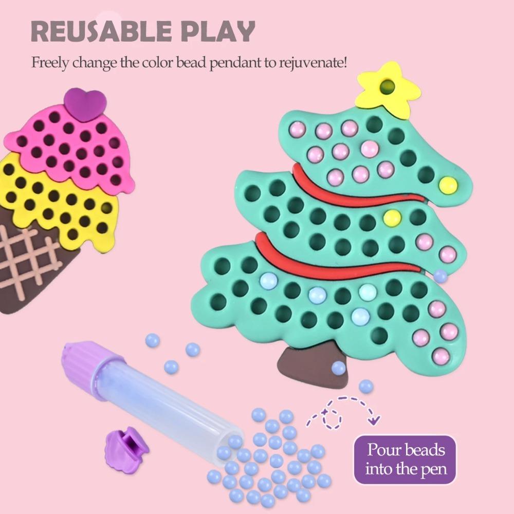 DIY Beads Pen Toys, Handmade Set Creative Production Sticker Princess Rainbow Bow Girl Gifts Toy