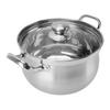 24cm Stockpot 201 Stainless Steel Spill Proof Soup Pot with Dual Handle Lid Glass for Kitchen