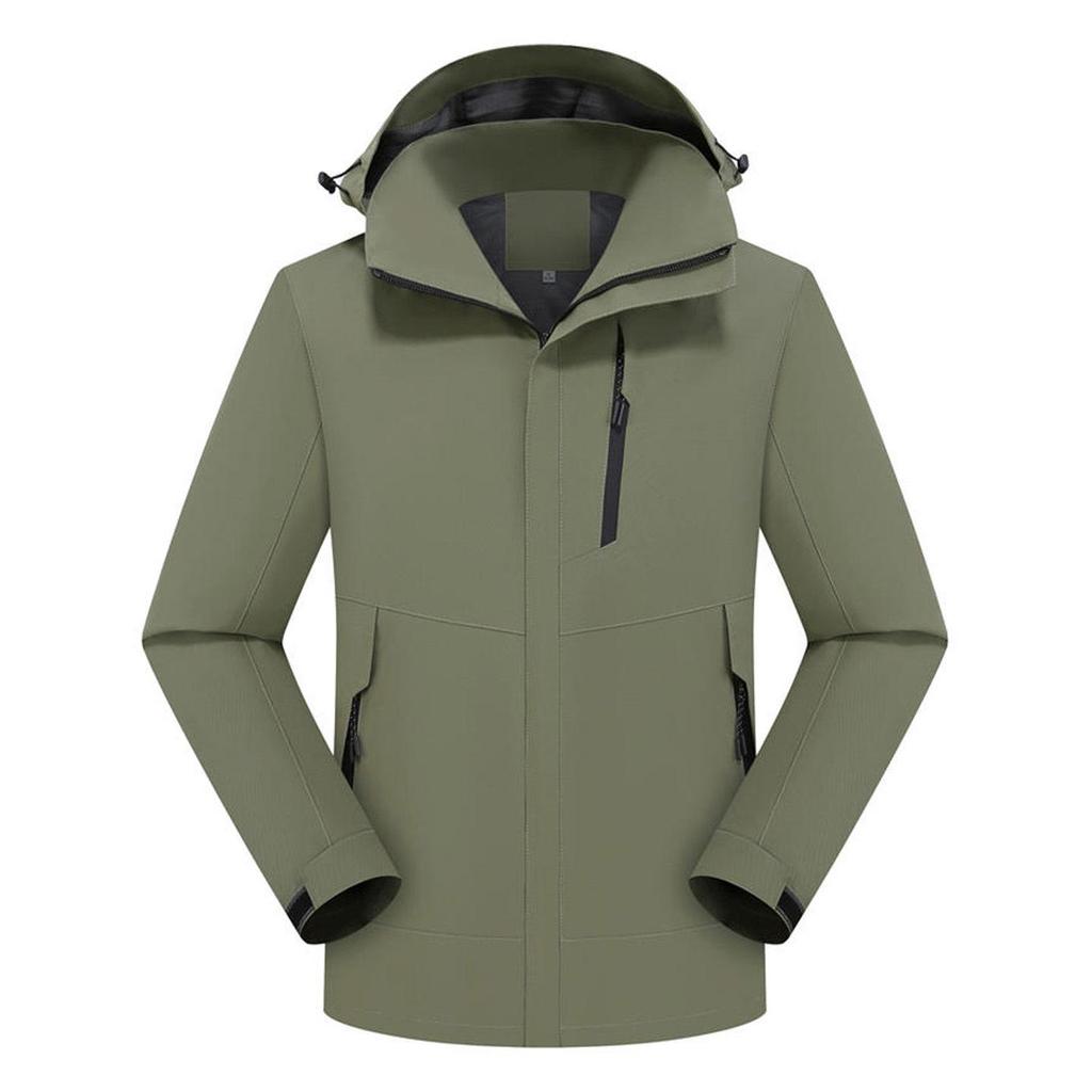 Unisex Windproof Jacket with Detachable Hood – Custom Print for Team Building & Workwear for Spring/Autumn