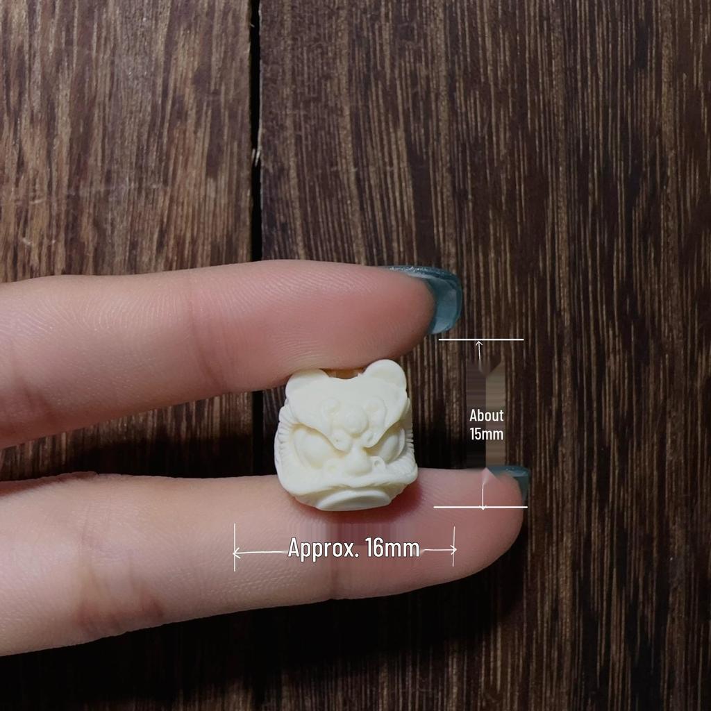 Pingente de Joia DIY Esculpido Branco Marfim: Acessórios Estilo Três Passos