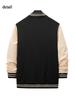 Casual Varsity Jacket for Men Long Sleeve Slim Fit Letterman Baseball Bomber Jackets Lightweight Sweatshirt Men's Button Down Windbreaker Jackets