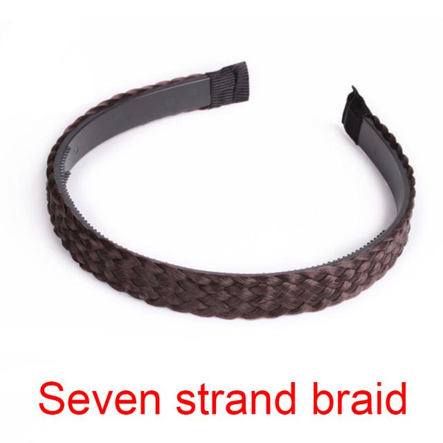 Bohemian Wide Hair Accessories Toothed Non-slip Hairband Wig Twist Braid Hair Hoop Artificial Fishbone Style Braided Headband
