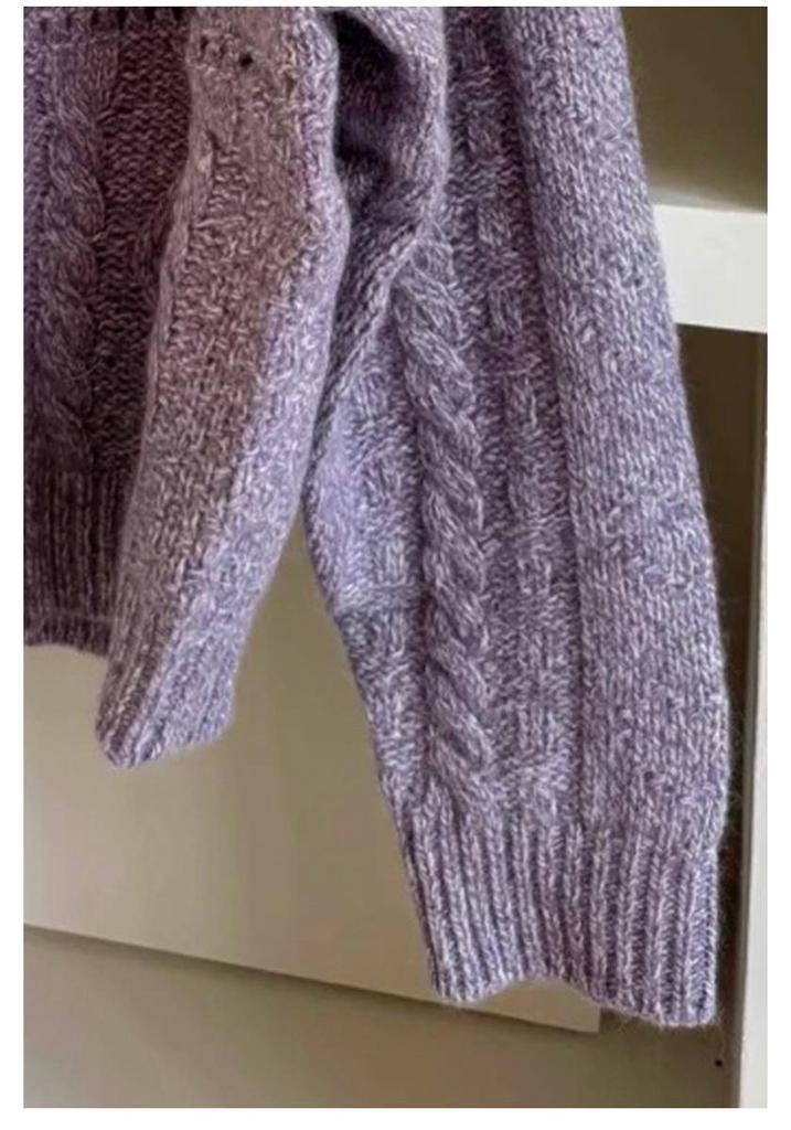 Women's Retro Loose Knit Wool Cardigan - Korean Autumn/Winter Style
