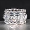 Luxury Sparking Cubic Zirconia Rings for Lady Delicate Wide Finger Accessories Charming Attractive Wedding Band Jewelry