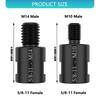 4Pieces Grinders Conversion Set Transform 5/8~11 Female Thread To M 10 M 14 Male for Various Power Tool Featuring Stable Alloy Steel Construction