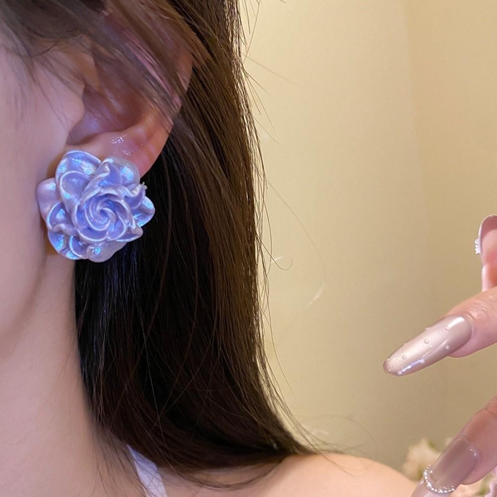 Cream Color Resin Flower Earrings Set Jewelry Accessories Sweet Stud Earrings  Summer Beach