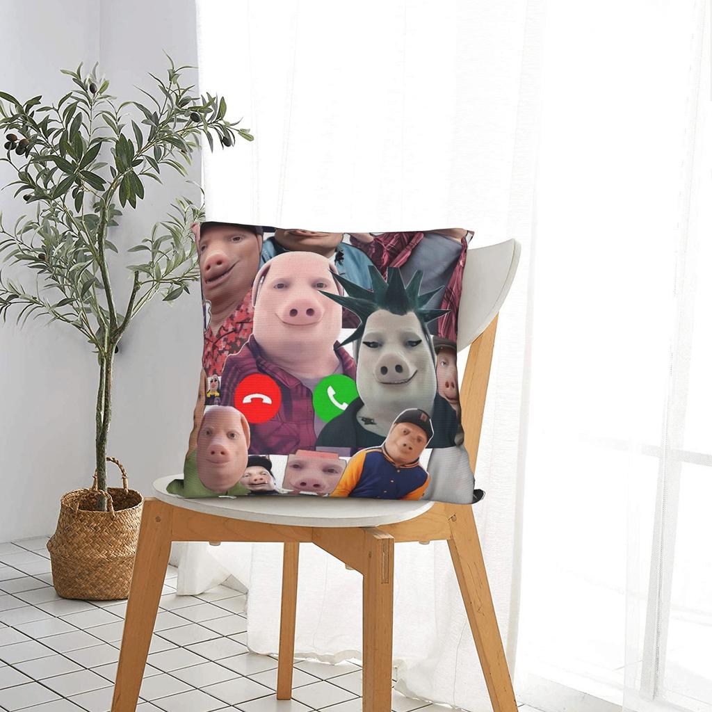 John Pork Calling Art Pillow Cover Fashion Pillow Case For Sofa Bedroom Home Decor Design Pillowcases Gift Idea