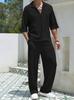 2024 Men's Casual Two-Piece Commuter Suit: Solid Short-Sleeve Shirt & Trousers