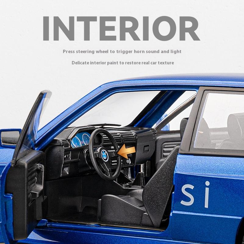 1/24 BMW M3 E30 Soda Version Boxed BMW Alloy Car Model, Suitable for Toy Cars for Children Aged 3-12 Years Old, Adults Can Collect Ornaments and Gifts