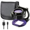 HOT SALE 25X Loupe Magnifier With 6 Light, USB Three-Folding Desktop Portable Metal Eye Loupe Scale Sewing Magnifing Glass
