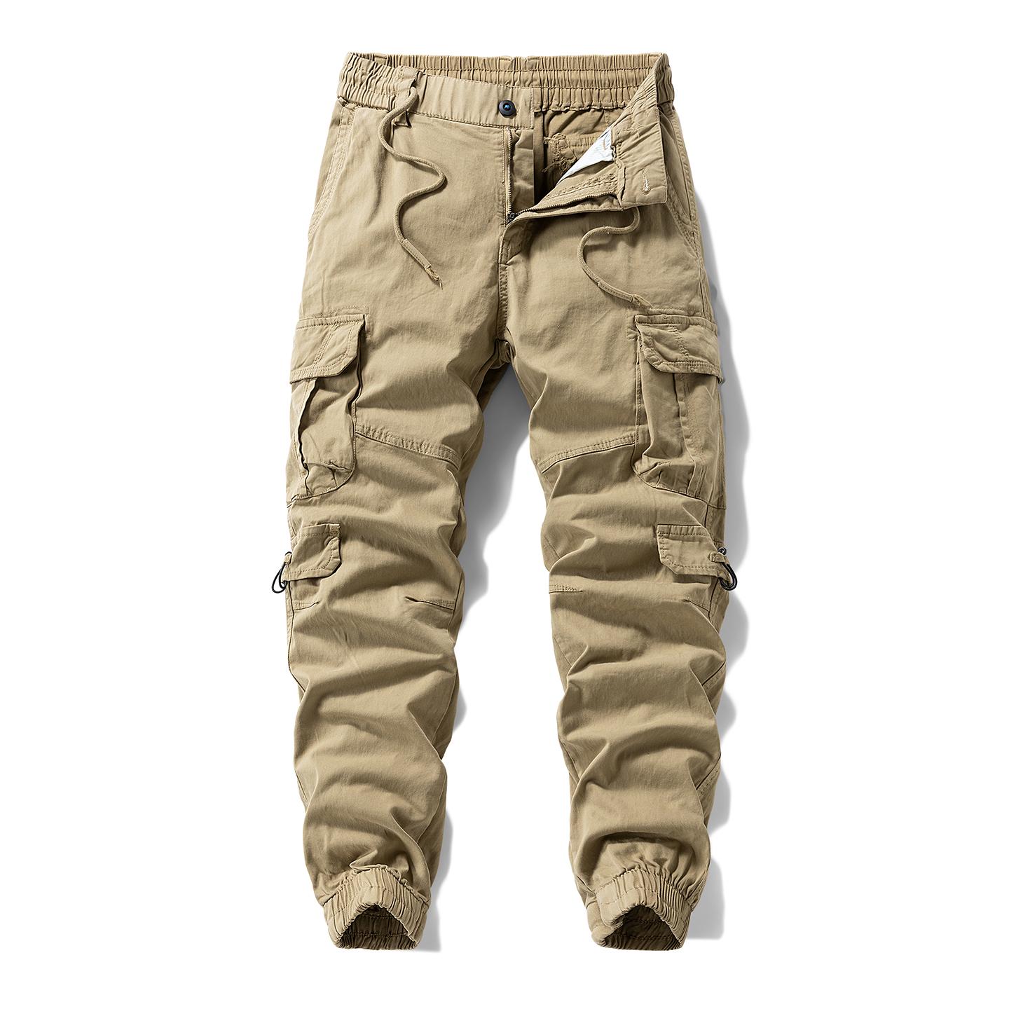 

Versatile Work Pants, Men s Ankle Tied Loose Casual Pants, Outdoor Hiking Multi Pocket Pants 38 хакі