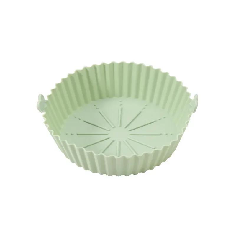 Air Fryer Silicone Pot Basket Tray 17/20/23cm Round Square Airfryer Reusable Silicone Air Fryer Liners Food Safe Non Stick