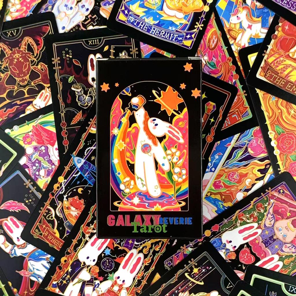 Galaxy Reverie Tarot Deck Cute Cartoon Cards Great For Beginners, Meditation & Party Games,Halloween And Christmas Games