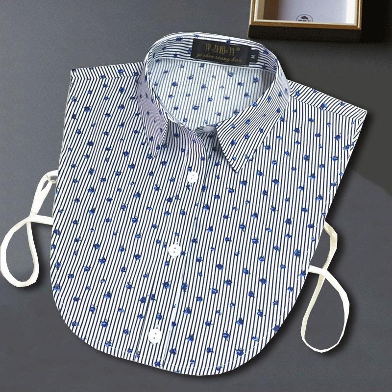 

S-XXL Полосатый Женский Накладной Воротник Лацкан Рубашка Хлопок Съемные Воротники Женщины Женщина Съемный Ложный Воротник Искусственный Воротник Половина Рубашки