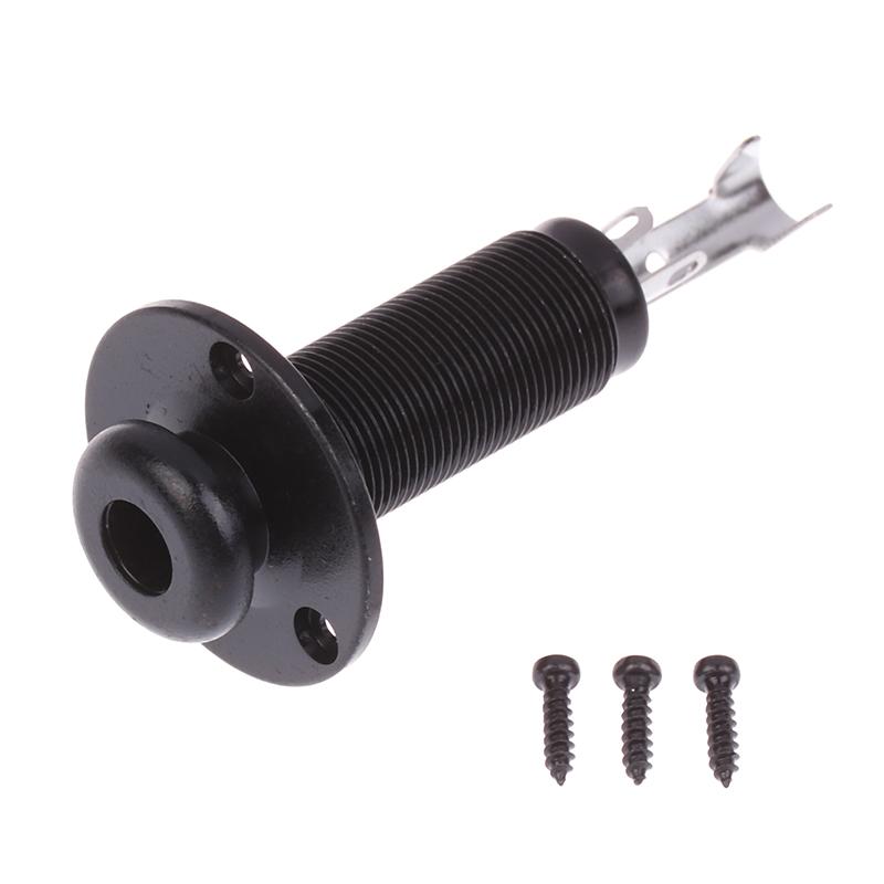 Acoustic Electric Guitar Stereo End Pin Jacks Socket Plug 6.35Mm 1/4Inch Hole Pickup Stereo Output Jack Plug Socket Guitar Parts