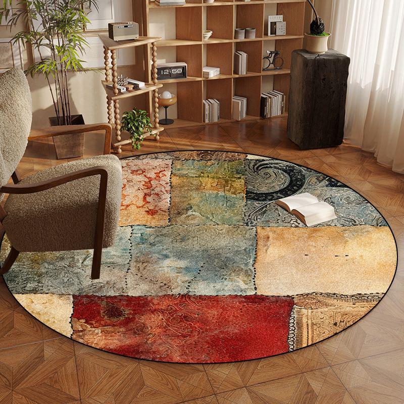 Dywaniki okrągłe Retro Persia do sypialni, mata pod krzesło do gabinetu, dekoracja salonu, dywany wielkopowierzchniowe, antypoślizgowa wycieraczka wejściowa, zmywalne
