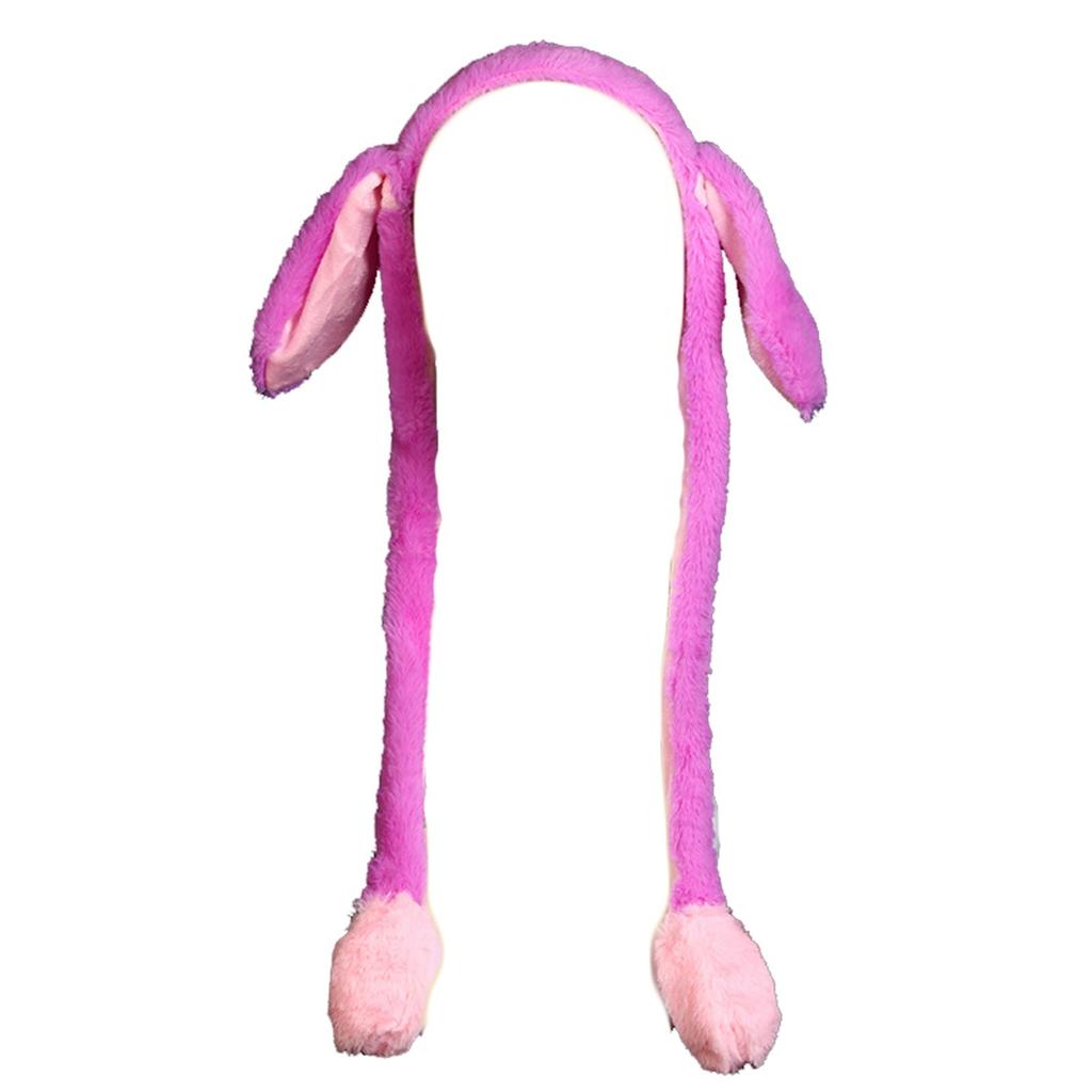 Chapeau en peluche avec oreilles mobiles pour femme et fille