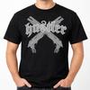Vintage Doppelläufige Schrotflinte Grafik T-Shirt Schwarz Verziert USA Retro Streetwear S-3XL
