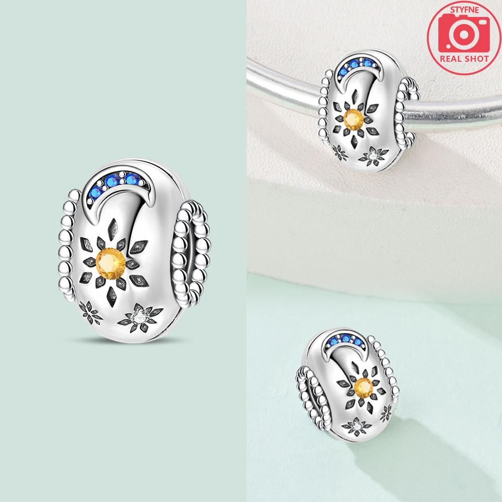 Authentic Original Charm Bead Components Copper Metal Butterfly Flowers Colorful Zircon Silicone Charm Bead Components Bead Components Compatible