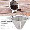 Pour Over Reusable Paperless Double  Mesh Design Coffee Filter for 1-2 Cups, Stainless Steel Cone Coffee Dripper
