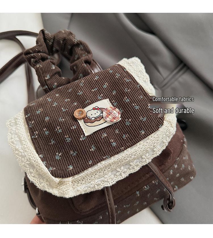 Lolita Bunny Lace Backpack - Autumn Korean Style Women's Casual Versatile Bag
