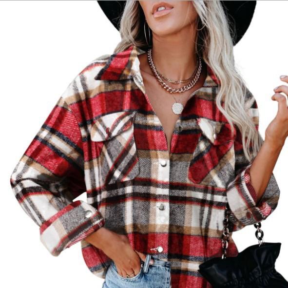 Γυναικείο Φθινοπωρινό και Χειμερινό Νέο Γυναικείο Πουκάμισο με Πλαϊνό Μάλλινο Παλτό