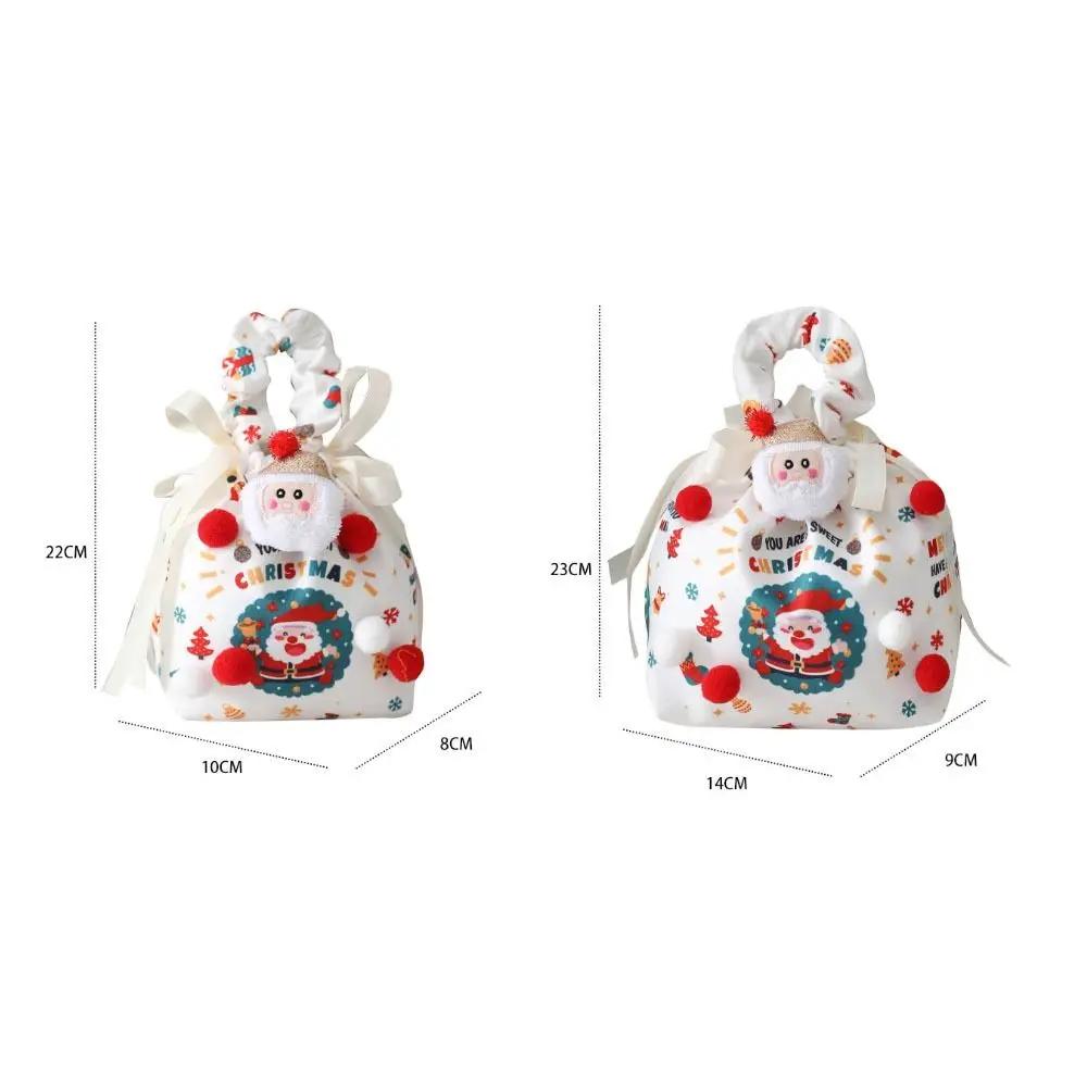 Santa Claus Christmas Eve Snack Packaging Bag Elk Snowman Reusable Christmas Wrapping Bags Xmas Gifts Bags Merry Christmas Decor
