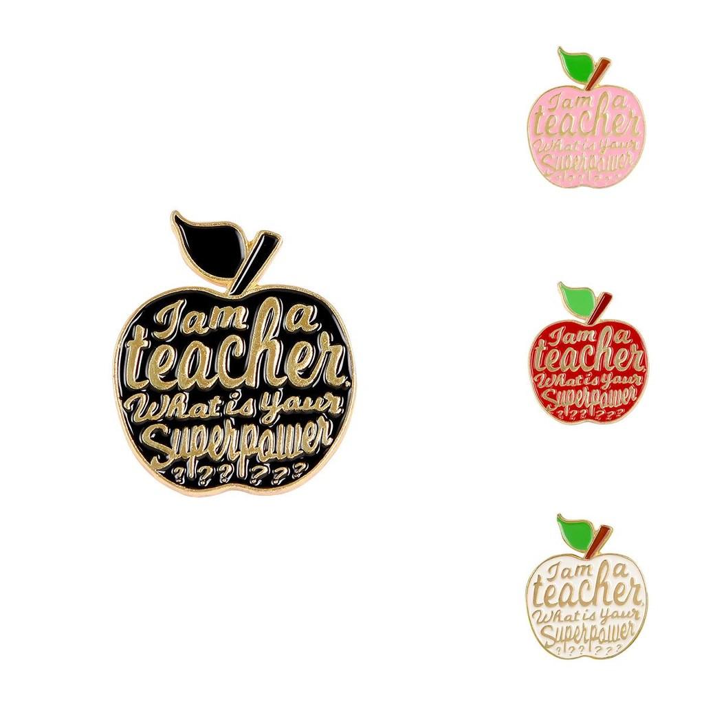 Alloy Customizable Apple Brooch Eyecatching Teacher Gift Enamel Pin Accessory Fashion