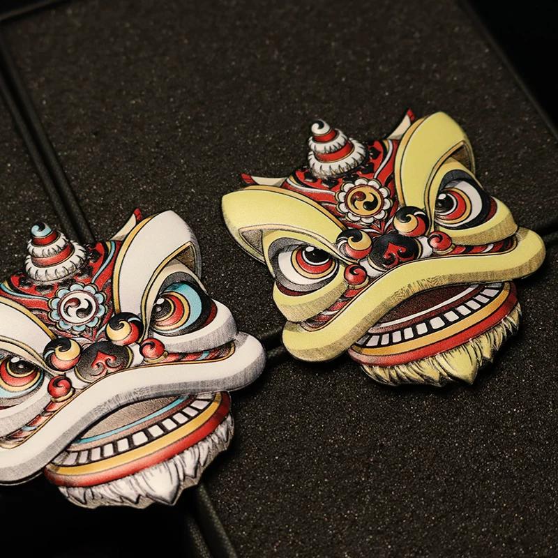 Lion dancing car sticker Guochao lion dancing metal car logo Chinese style body sticker scratch sticker electric vehicle locomotive decoration sticker