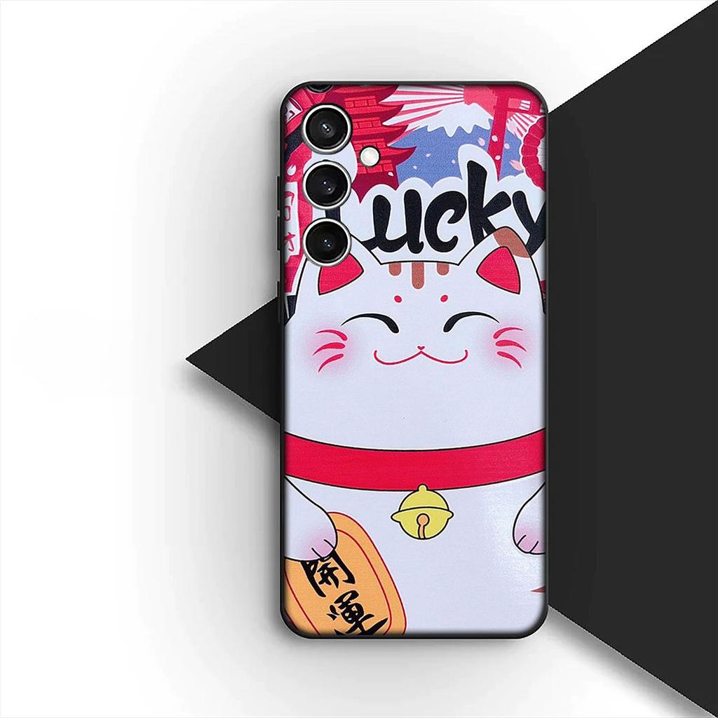 Protective Cover for Samsung Galaxy S20 S22 S21 FE Ultra Plus A07 A17 A15 A16 A25 A57 A37 Casing Phone Case Lucky Money Cat