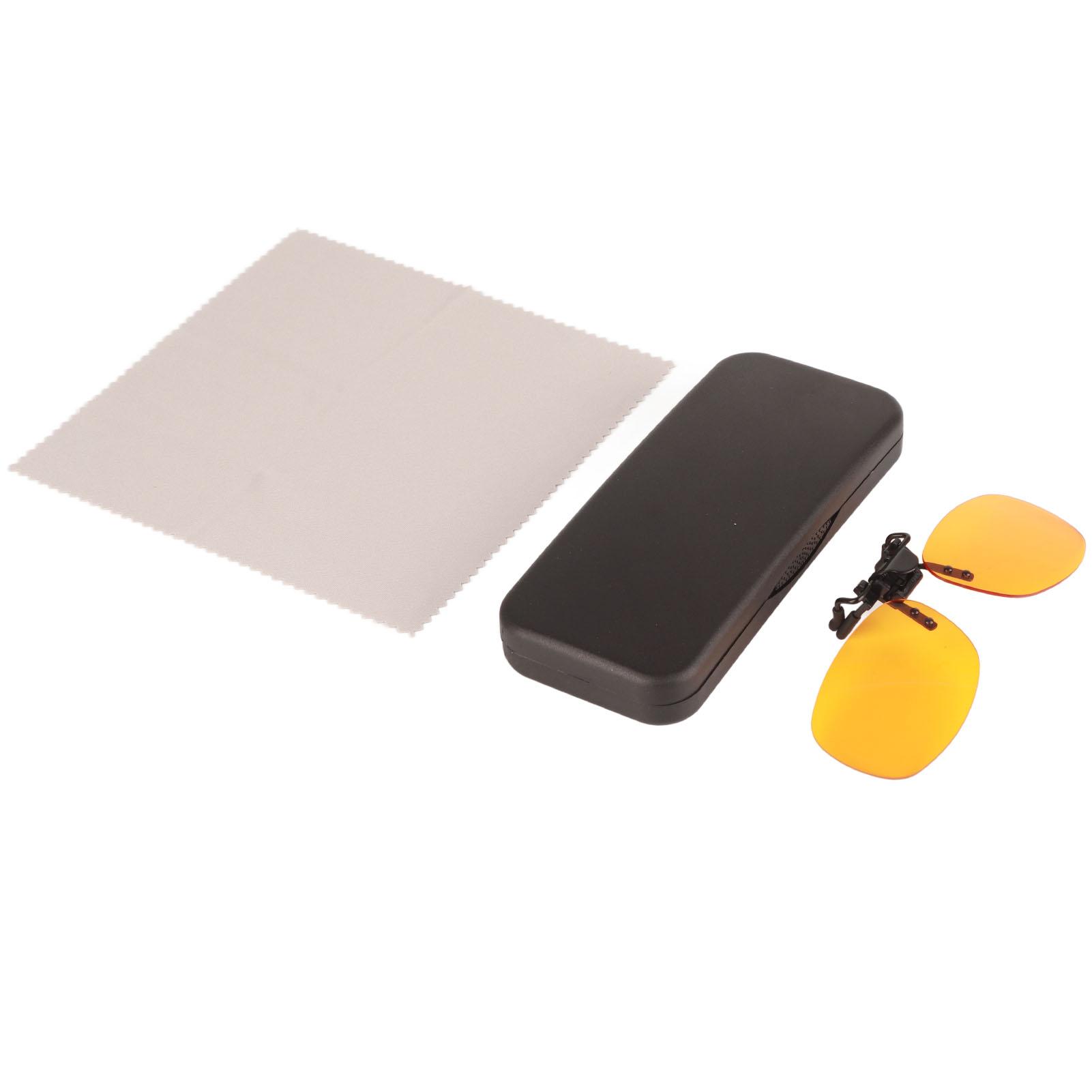 

Clip On Glasses UV Protection Blue Light Blocking Rimless Glasses 180 Degree Vertical Flip Orange